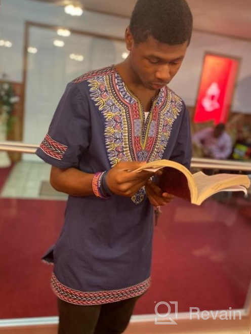 img 1 attached to Be Bold And Stand Out With SHENBOLEN'S African Print Dashiki T-Shirt For Men - The Ultimate Fashion Statement! review by Romas Pennington