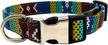 blue dots canvas dog collar with artistic print and half-metal buckle for puppy and cat seatbelt by tangpan (size l) logo