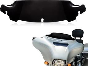 img 4 attached to 🛵 Amazicha Black 4.5" Wave Windshield Windscreen for Harley Davidson Touring Electra Glide Street Glide - Fits 2014-2022