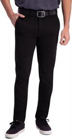 img 4 attached to Haggar Men's Active Series Slim Fit Flat Front Pant: Versatile and Stylish Performance Wear