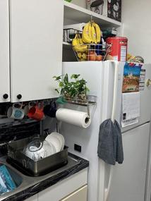 img 2 attached to Организуйте свой кухонный шкаф с помощью крючков для кружек AnRui под шкафом - стойка с 6 крючками для кофейного бара и посуды - без гвоздей, белая (3 шт.)