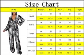 img 1 attached to CutieLove Women'S Sexy V Neck One Piece Jumpsuits Multicolor Print Long Sleeve Casual Wide Leg Long Pants Jumpsuits With Belt