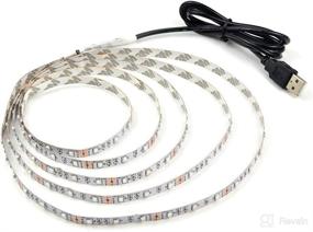 img 1 attached to 💡 USB LED Strip Lamp 2835SMD 5V: Flexible Light Tape Ribbon 1M-5M for HDTV, TV, Desktop Screen Backlight Bias Lighting in White