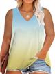 rosriss plus size tank tops for women summer sleeveless t shirts v neck tunics logo