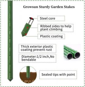 img 2 attached to 25 Pack Growsun 3-Ft Garden Stakes Metal Plastic Coated Plant Cage Supports For Tomatoes, Trees, Cucumber, Fences And Beans