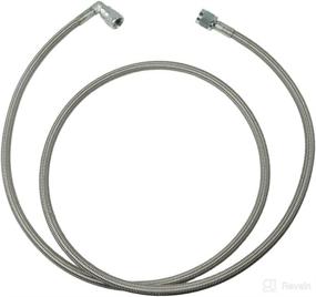 img 3 attached to 🔧 ICT Billet 551867 -4AN 90 Degree Straight Steel Braided Turbo Oil Feed Line, 48" Length, with Stainless Pressure Sensor and Teflon Hose End for Remote Turbocharger