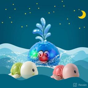 img 3 attached to 🐋 Interactive Whale Bath Toys for Toddlers: Light up, Water Spray, and Squirt Fun!
