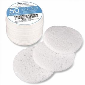 img 4 attached to GAINWELL White Cellulose Facial Sponges, 50-Count Compressed Cosmetic Spa Sponges For Cleansing, Exfoliating Mask & Makeup Removal
