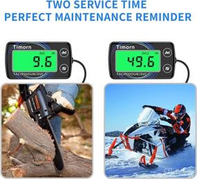 img 2 attached to 🛵 Timorn Small Engine Tachometer Hour Meter: Digital Waterproof Tiny Tach RPM & HR Meter for Dirt Bike, Chainsaw, Lawn Mower, Generator Motorcycle Boat Marine Outboard