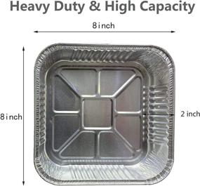 img 3 attached to 🍰 25-Pack Heavy Duty 8 x 8 Aluminum Foil Square Baking Cake Pans: Disposable, Oven-safe Tins for Homemade Breads, Cakes, and Roasting