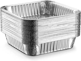 img 4 attached to 🍰 25-Pack Heavy Duty 8 x 8 Aluminum Foil Square Baking Cake Pans: Disposable, Oven-safe Tins for Homemade Breads, Cakes, and Roasting