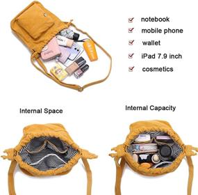 img 1 attached to 👜 Women's Canvas Bucket Shoulder Handbags & Wallets with Crossbody Drawstring at Crossbody Bags