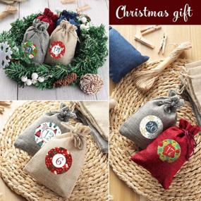 img 3 attached to Toyvian Christmas Advent Calendar Bags 2020,24 Days Burlap Bags With Drawstring Gift Pouches Candy Sacks DIY Decorations For Xmas Countdown