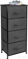 🗄️ sorbus dresser with 4 drawers - versatile and stylish tall storage tower organizer for bedroom, hallway, closet, college dorm - clothes chest drawer with steel frame and wooden top - easy pull fabric bins (black/charcoal) логотип