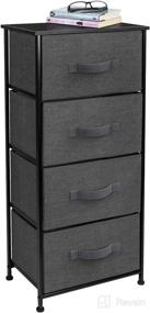 img 4 attached to 🗄️ Sorbus Dresser with 4 Drawers - Versatile and Stylish Tall Storage Tower Organizer for Bedroom, Hallway, Closet, College Dorm - Clothes Chest Drawer with Steel Frame and Wooden Top - Easy Pull Fabric Bins (Black/Charcoal)