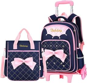 img 4 attached to VIDOSCLA Bowknot Trolley Backpack Elementary Backpacks : Kids' Backpacks