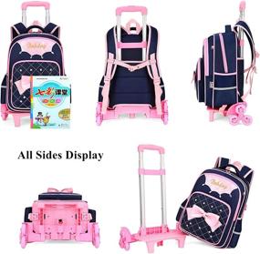 img 2 attached to VIDOSCLA Bowknot Trolley Backpack Elementary Backpacks : Kids' Backpacks