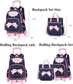 img 3 attached to VIDOSCLA Bowknot Trolley Backpack Elementary Backpacks : Kids' Backpacks