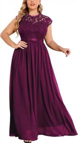 img 4 attached to Miusol Women'S Formal Floral Lace Plus Size Bridesmaid Party Maxi Dress