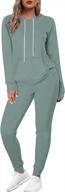 wiholl women's sweatsuit set with kangaroo pockets - two piece hoodie and sweatpants jogging suit logo
