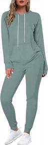 img 4 attached to WIHOLL Women'S Sweatsuit Set With Kangaroo Pockets - Two Piece Hoodie And Sweatpants Jogging Suit