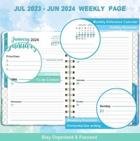 img 1 attached to 2023-2024 Academic Planner: Hardcover, Twin-Wire Binding + Tabs & Back Pocket - July 2023 To June 2024