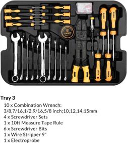 img 1 attached to DEKOPRO 258-Piece Portable Mechanics Tool Kit With Rolling Box For Socket Wrenches, Hand Tools, And Trolley Case