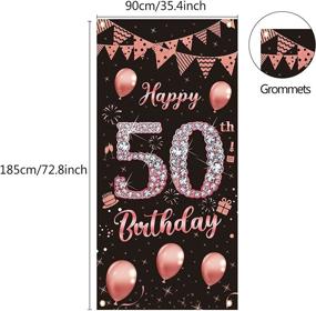 img 3 attached to Make Her 50Th Birthday Spectacular With Rose Gold Door Banner Decoration