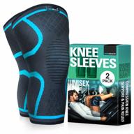 🏋️ keenhealth knee compression sleeves (pair) - enhanced knee support for arthritis, acl and mcl - perfect knee brace for gym, running, workouts, and sports - ideal knee sleeve for weightlifting (blue, medium, pack of 2) логотип