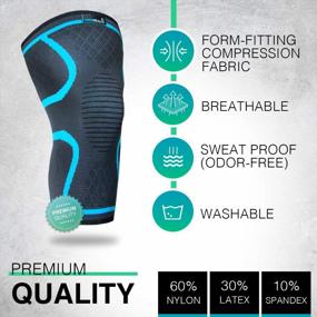 img 1 attached to 🏋️ KEENHEALTH Knee Compression Sleeves (Pair) - Enhanced Knee Support for Arthritis, ACL and MCL - Perfect Knee Brace for Gym, Running, Workouts, and Sports - Ideal Knee Sleeve for Weightlifting (Blue, Medium, Pack of 2)