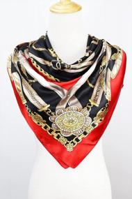 img 3 attached to Vabovin Women'S 35" Satin Square Silk Hair Scarf For Sleeping And Head Wraps