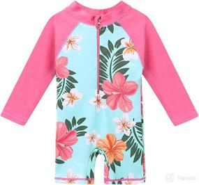 img 4 attached to HUAANIUE Baby/Toddler Girl Swimsuit - Rashguard Swimwear with Long Sleeves