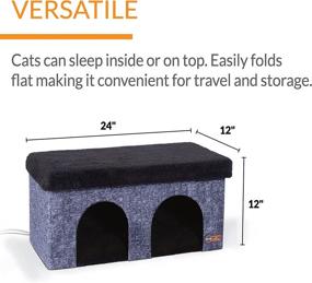 img 3 attached to 🐱 CozyTherm™: The Ultimate Thermo-Kitty Playhouse & Duplex Heated Cat House with Scratch Pad – Large Cat Cave & Foldable Hideaway for Your Pet