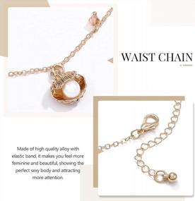 img 2 attached to Simsly Gold Waist Chains Beads Shell Body Chains Starfish Beach Belly Chain Jewelry For Women And Girls