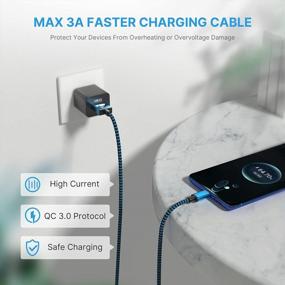 img 2 attached to Aioneus 3Pack 6Ft USB C Cable 3A Fast Charge, USB A To Type C Charger Cord Braided Charging For Samsung Galaxy A03S A02S S22 S21 S20 S10 S9 A11 A12 A13 A20 A21 A32 A50 A51 A53 A10E S10E, Moto G7, LG