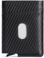 uplook rfid slim wallet with pop up card holder, magnetic clip - classic carbon black design logo