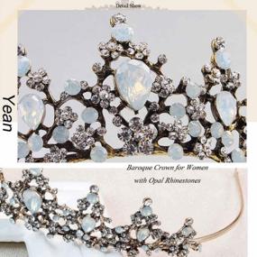 img 2 attached to Yean Bridal Crown Wedding Tiara Baroque Tiara Queen Crown Vintage Headband For Women And Girls
