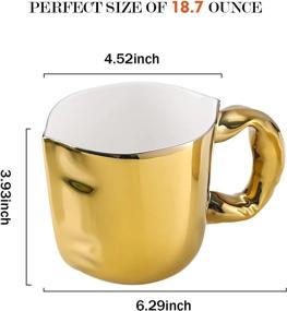 img 3 attached to Airmoon Balloon Mug ，Large Ceramic Coffee Cup For Office And Home Valentines Day Gifts For Best Friend Girl Fashionable Funny Mug (Gold)