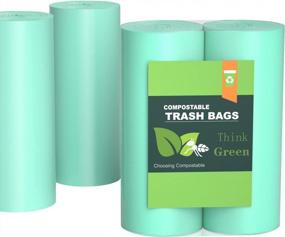 img 4 attached to AYOTEE 8 Gallon Green Trash Bags - 40 Count Ultra Strong Unscented Garbage Bags For Bathroom, Kitchen, Office & More