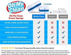 img 3 attached to 100 Pack of Ultra Durable Eraser Sponges - Thick, Long Lasting, Premium Melamine Bulk Sponges for Effective Cleaning - Versatile Power Scrubber for Bathrooms, Kitchens, Floors, Bathtubs, Toilets, Baseboards, Walls