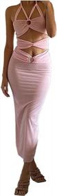 img 4 attached to Stunning Backless Bodycon Maxi Dress For Women: XLLAIS Halter Neck Cut Out Beachwear