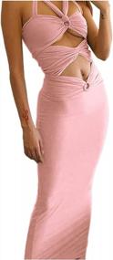 img 3 attached to Stunning Backless Bodycon Maxi Dress For Women: XLLAIS Halter Neck Cut Out Beachwear