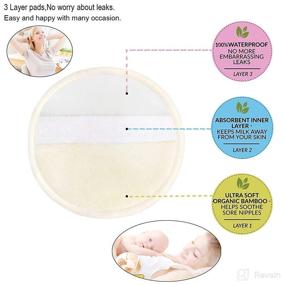 img 2 attached to 🌿 Pinowu Organic Bamboo Nursing Pads - Set of 10 Reusable Pads + Wet Bag + Wash Bag, Breastfeeding Nipple Pads for Maternity, Stylish Nipple Covers for Breastfeeding (Pastel Touch, Large 4.7")