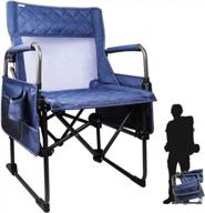 сверхмощный портативный складной стул с подлокотником, подстаканником и боковыми сумками - идеально подходит для кемпинга, путешествий и пеших прогулок | зенри блю логотип