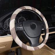 boho cloth steering wheel cover for women men 2019 e46 (beige white) логотип