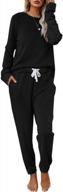 stay stylish and comfortable with eurivicy's women's solid sweatsuit set: long sleeve pullover and drawstring sweatpants sport outfits sets logo