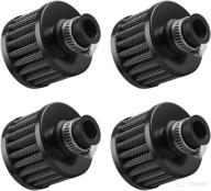 🚗 enhance engine performance with esupport 4x12mm mini black universal car motor cone cold clean air intake filter turbo vent breather логотип