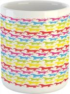 керамическая кофейная кружка rainbow color giddy pony animal art - ambesonne horses mug retro design pattern abstract wild and free логотип