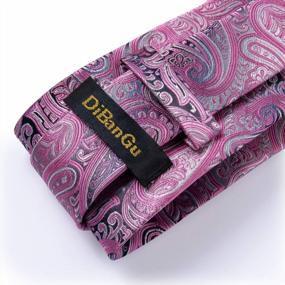 img 1 attached to DiBanGu Men'S Silk Necktie Set With Woven Handkerchief, Lapel Pin Brooch, Paisley And Plaid Patterns, Solid And Floral Designs
