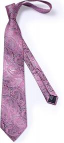 img 2 attached to DiBanGu Men'S Silk Necktie Set With Woven Handkerchief, Lapel Pin Brooch, Paisley And Plaid Patterns, Solid And Floral Designs